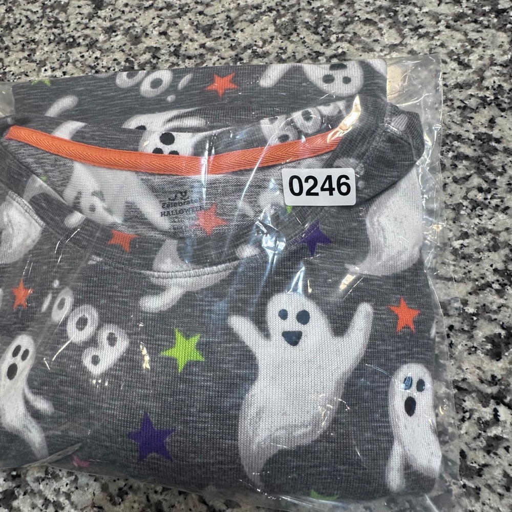 Celebrate Halloween PJs Ghost Boo Pajama Set Women L 12-14 Gray Long Sleeve - Picture 12 of 12